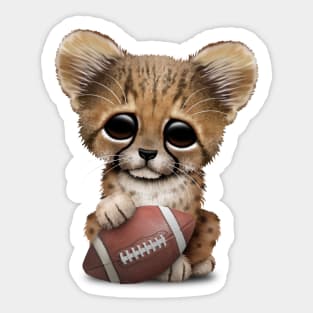 Cheetah Cub Playing With Football Sticker